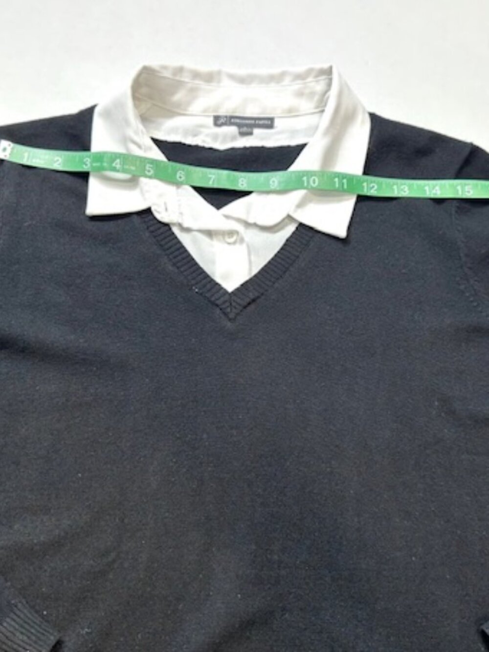 Adrianna Papell Womens Twofer Sweater Collared Long Sleeve Black & White Size L - Picture 9 of 15